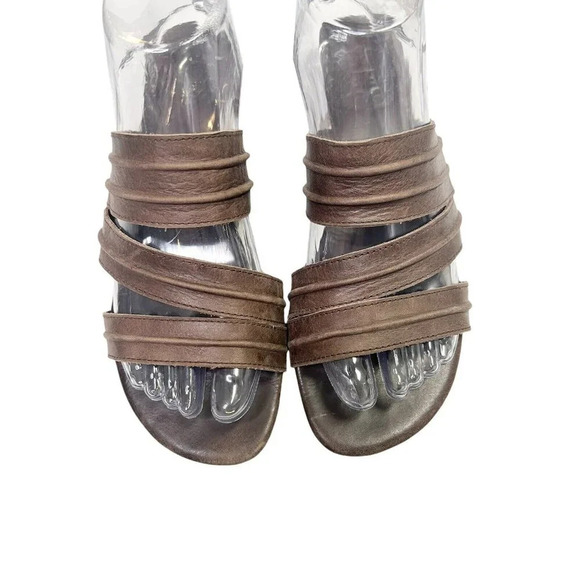 ELF Handmade Leather Sandals 9 Brown 3 Strap Boho Strappy Bali Granola Girl - Picture 2 of 11